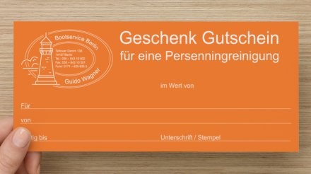 Gutschein für eine Bootsplanenreinigung